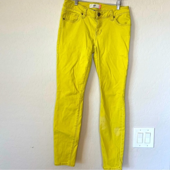 CAbi Denim - Cabi Womens Skinny Jeans Size 4 Citron Yellow Denim Stretch #5084